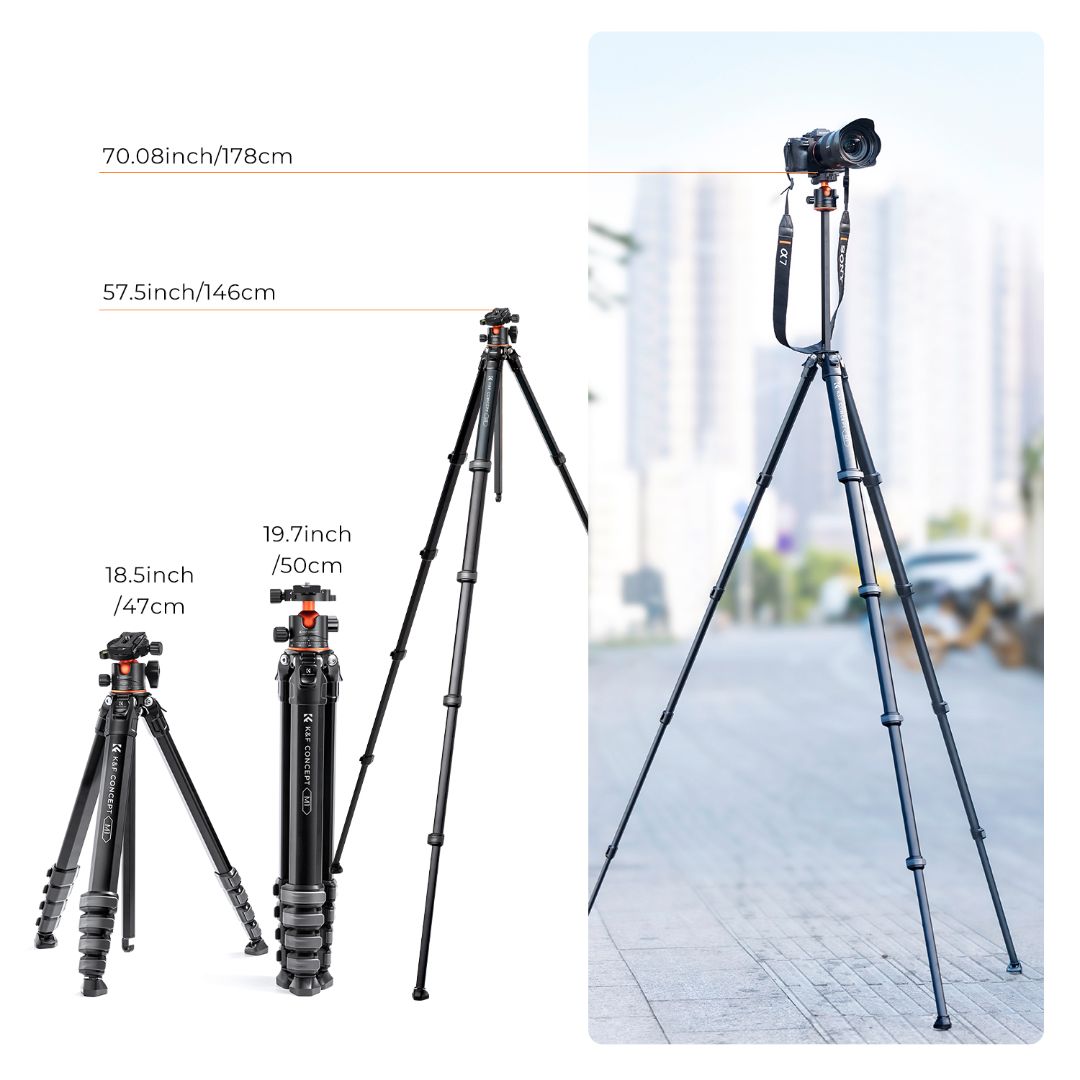 K&F Concept Travel Aluminium Tripod KF09.105V1 - 3